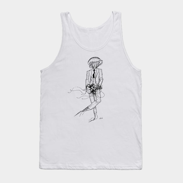 Drift Away - Original Pen and Ink Artwork Tank Top by InletGoodsCo